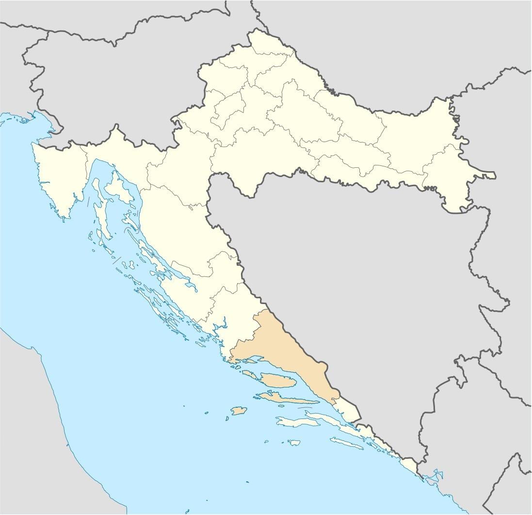 kaart van dalmatië kroasië 