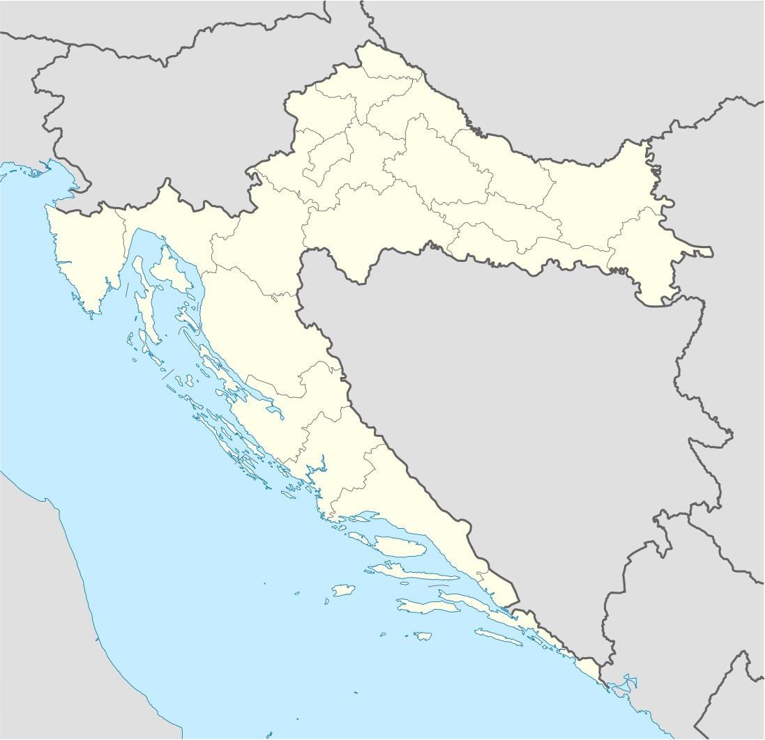 kroasië kaart van die plek