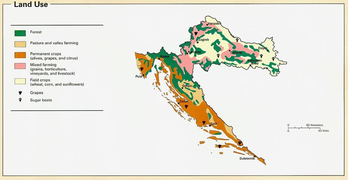 kaart van kroasië klimaat
