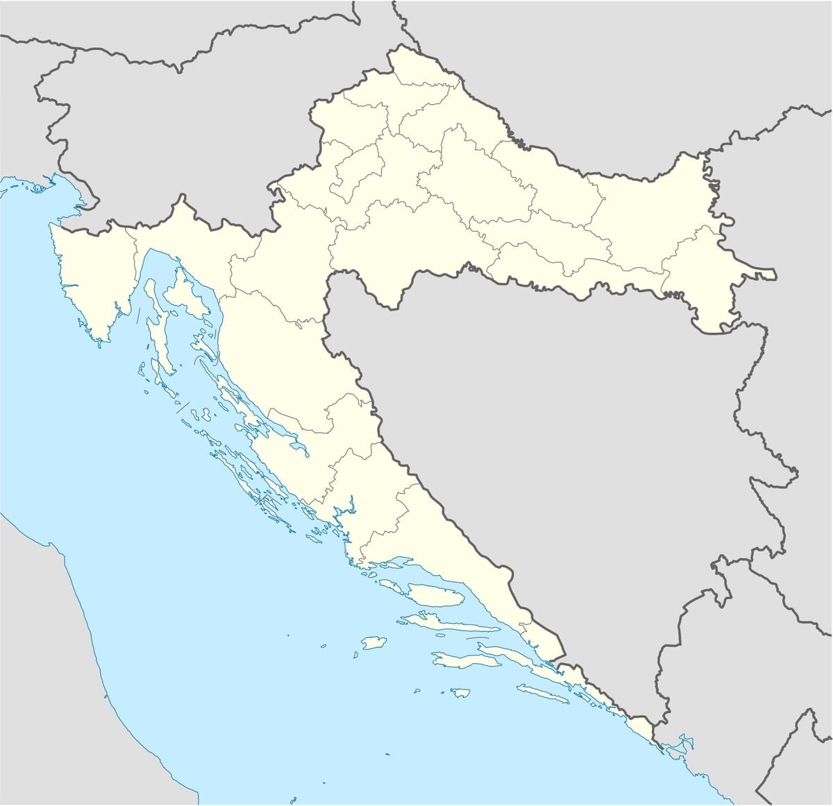kaart van kroasië op die regte pad