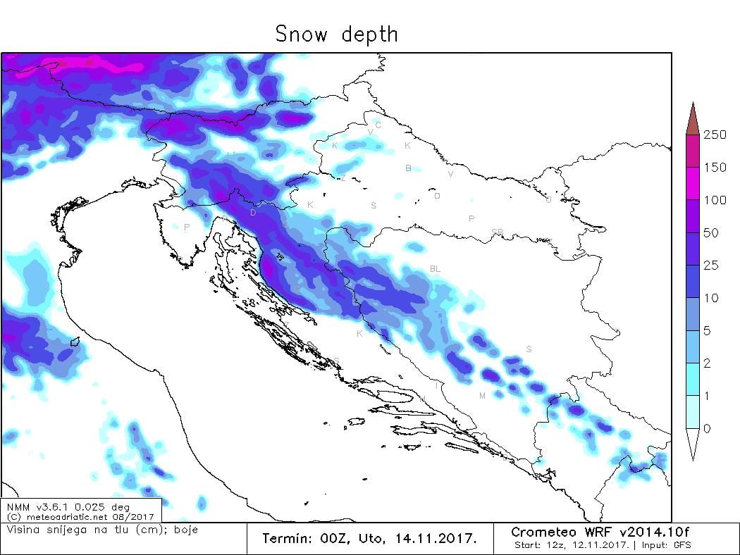 kaart van kroasië radar