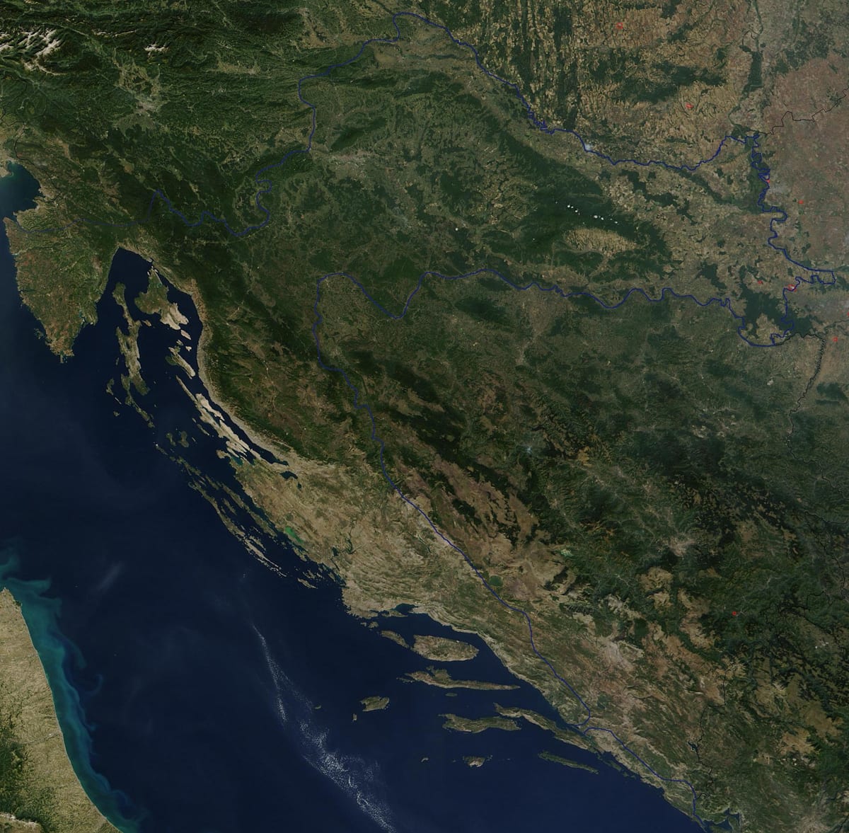 kaart van kroasië satelliet