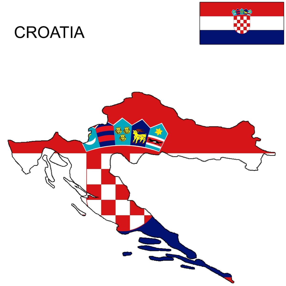 kroasië kaart vlag