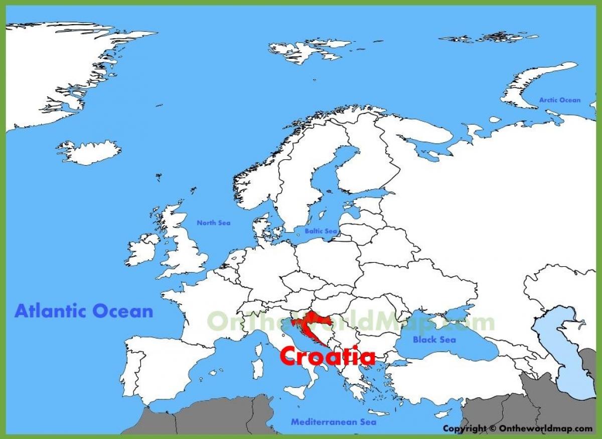 kroasië plek op die wêreld kaart
