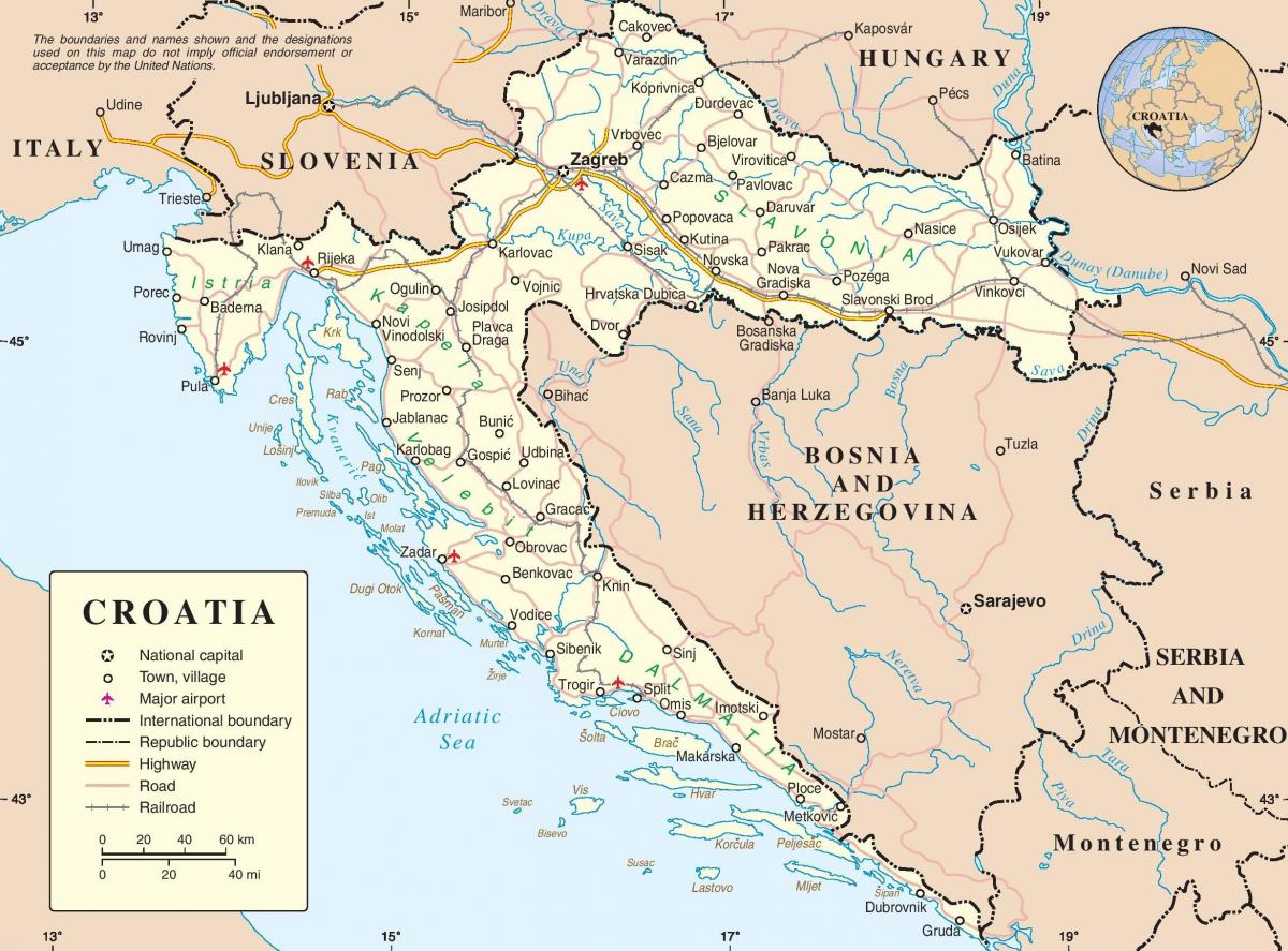ry kaart van kroasië