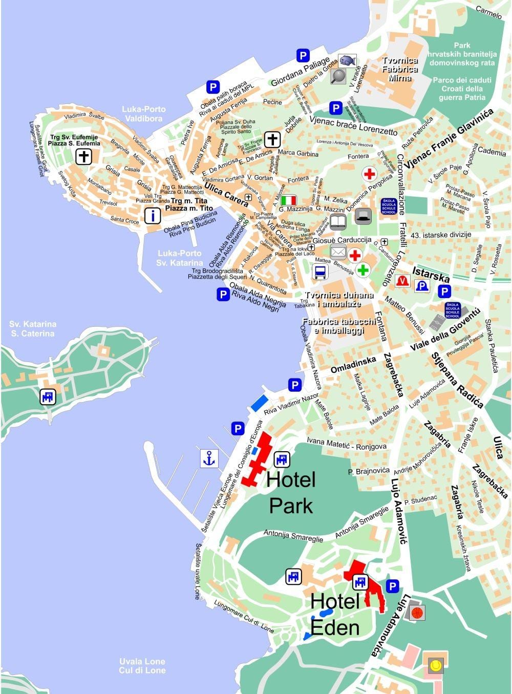 kaart van rovinj kroasië