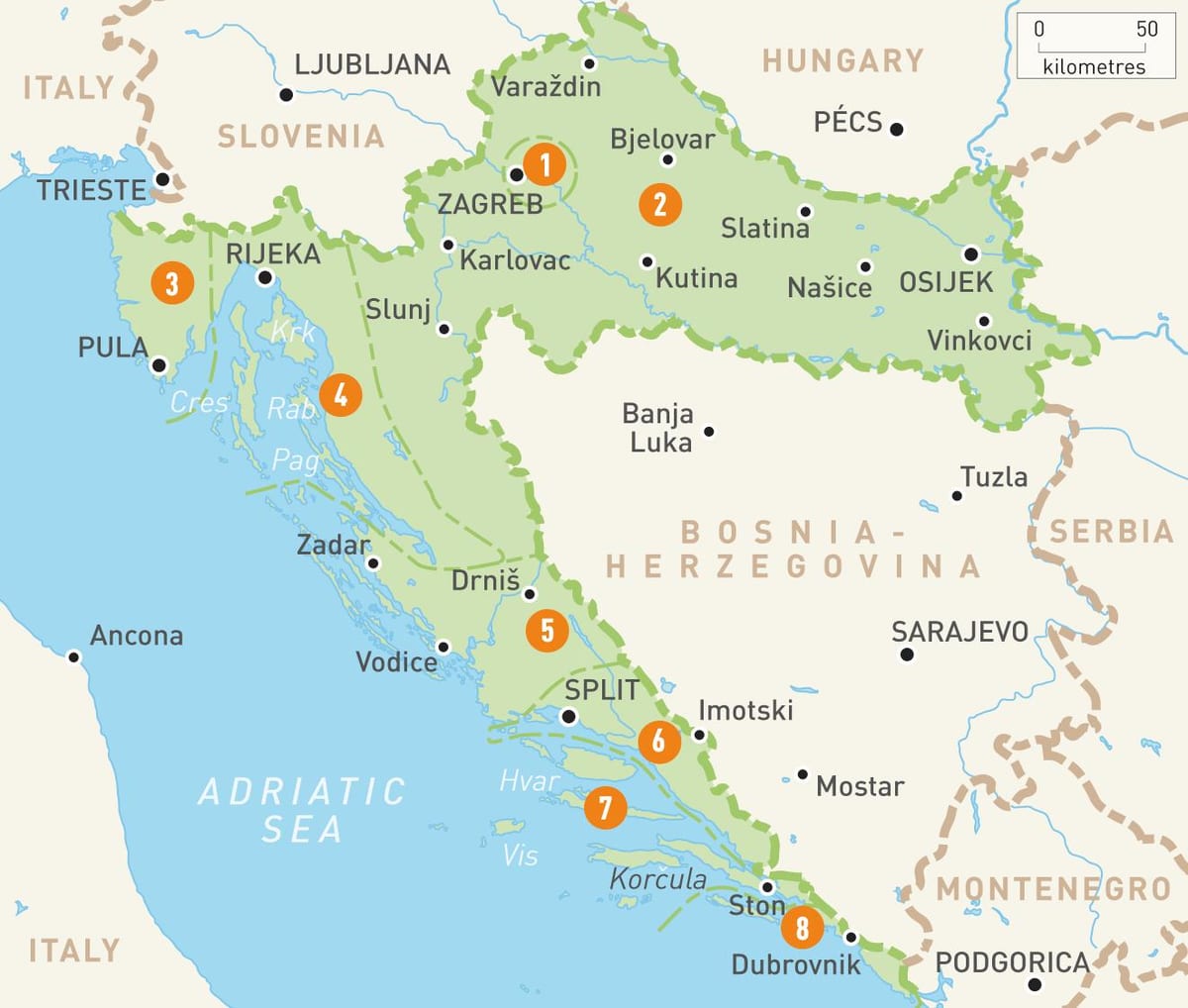 kaart van die straat kaart van cavtat kroasië