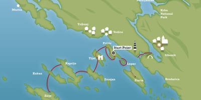 Adriatiese kus van kroasië kaart