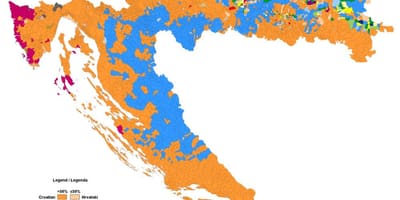 Kaart van etniese kaart van kroasië