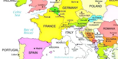 Kaart van europa wat kroasië