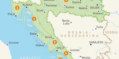 Kaart van kroasië en eilande