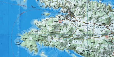Kaart van korcula kroasië
