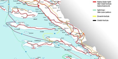 Kaart van kroasië ferry