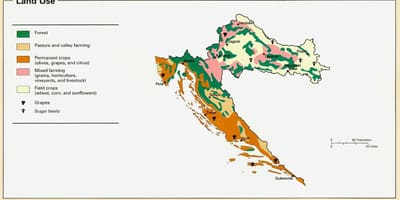 Kaart van kroasië klimaat