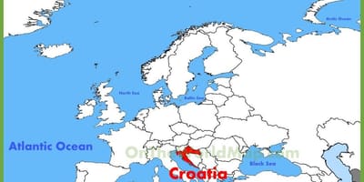 Kroasië plek op die wêreld kaart