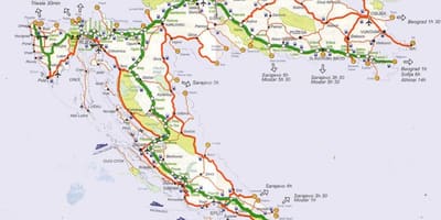 Kaart van kroasië road trip