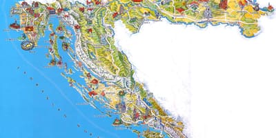 Kroasië-aantreklikhede kaart