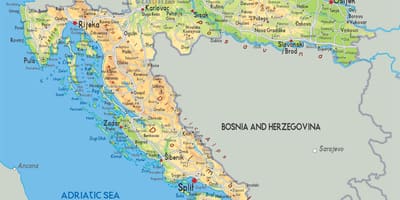 Kaart van kroasië rivier