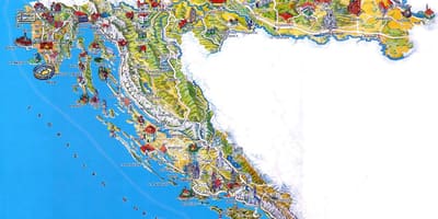 Kroasië plekke om te besoek kaart