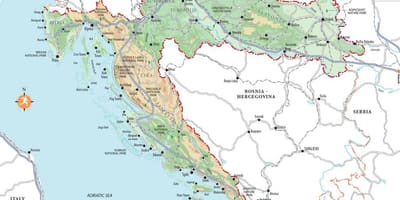 Verdeel kroasië strande kaart