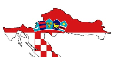 Kroasië kaart vlag