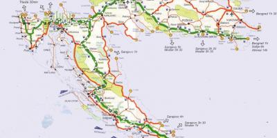 Gedetailleerde padkaart van kroasië