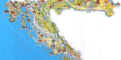 Kroasië toeriste-aantreklikhede kaart