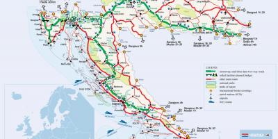 Kaart van kroasië trein