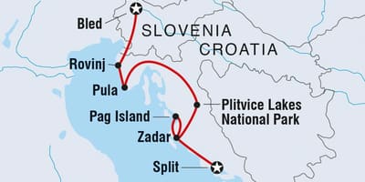 Plitvice kroasië kaart