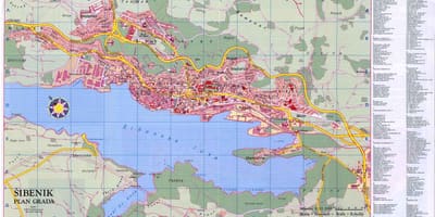 Kaart van kroasië, sibenik